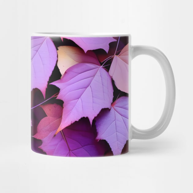 Purple Color Autumn Leaves Background Digital Illustration Art by Designso